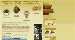 Desktop Screenshot of nepiiparmuveszet.hu